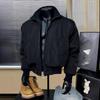 Navy Blue Ma1 Flight Jacket Men's Spring and Autumn High-end American Stand-up Collar Cleanfit Short Shoulder Jacket