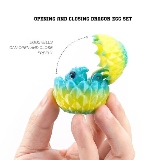 Ovo de Dragão Impresso em 3D com Dragão Dentro Ovo de Dragão Misterioso Brinquedo Fidget Colecionável de Fantasia Presentes para Recheio de Cesta de Páscoa Decoração para Casa e Escritório