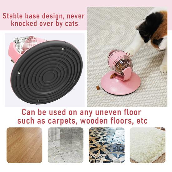 Katzen-Slow-Feeder Interaktiver Leckerli-Ausgabe-Puzzle-Feeder Drehbarer Roller Bereicherungsspielzeug für Wohnungskatzen