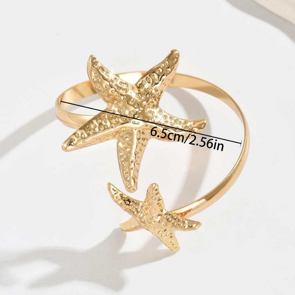 Beach Wind Ladies Bracelet Geometric Starfish Niche Design Open Bracelet Versatile Premium Jewelry