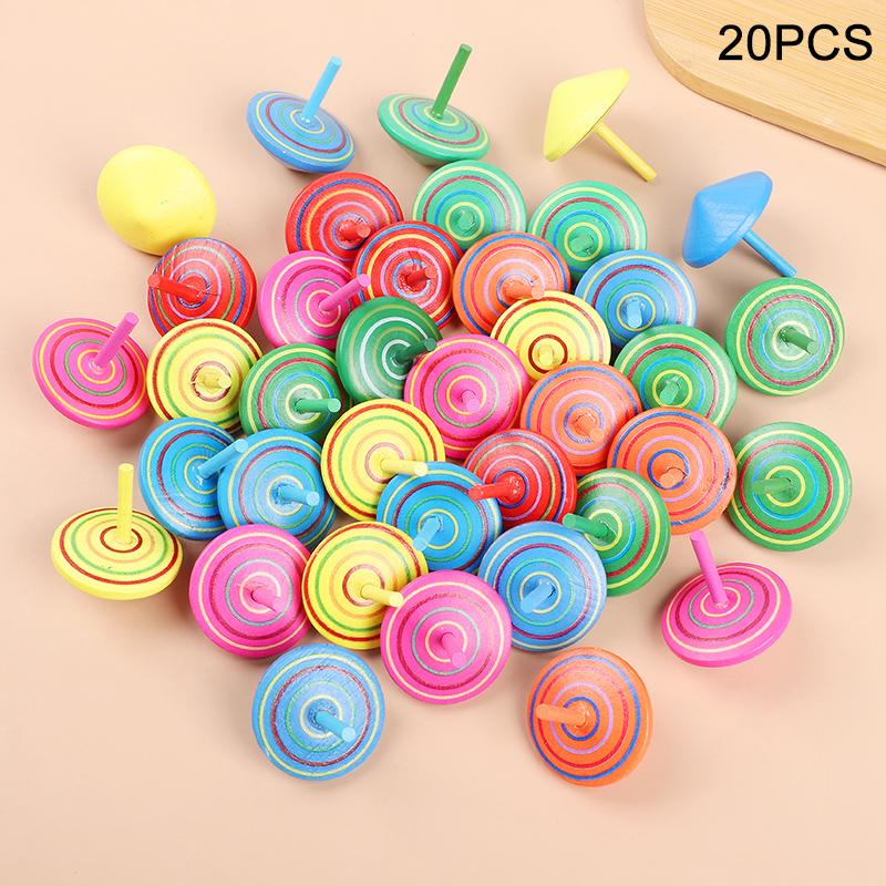 10-30Pcs Colorful Wooden Gyro Mini Spinning Toys Kids Birthday Party Favors Gift for Guests Pinata Goodie Bag Filler Finger Game