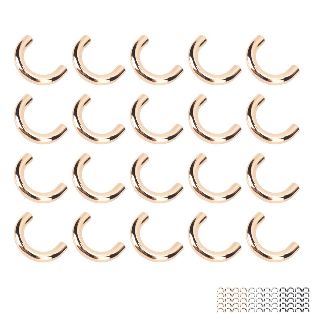 20 Set Metallspännen för Väska Båge U-form Ring Spänne Anslutning med Skruvar för Läder Cr