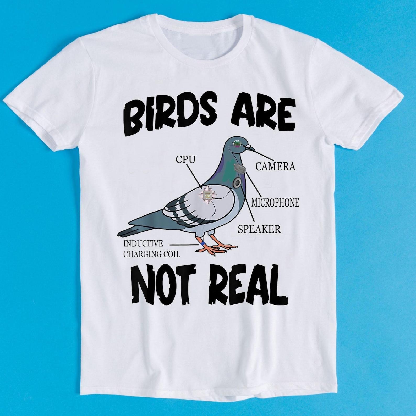 Pigeon Birds Are Not Real Funny Bird Spies Conspiracy Theory Limited Edition Best Seller Funny Meme Top Gift Tee T-Shirt K1587 4XL