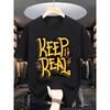 [KEEP IT REAL | Trendy] KEEP IT REAL | Trendy Street Style | Printed Men's U-Neck T-Shirt, Casual and Comfortable, Suitable for All Seasons
