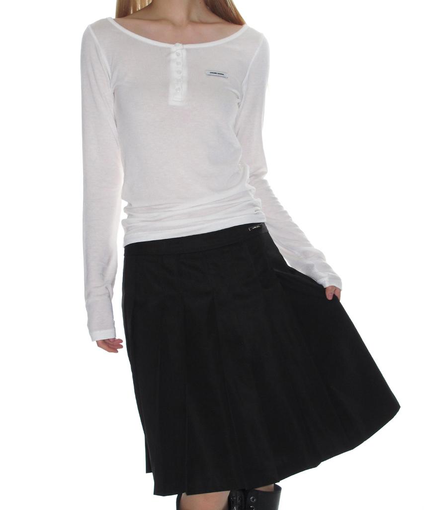 CRANK Basic Henley Neck Top_White