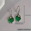 Teardrop Shape Synthetic Gemstone Inlaid Earrings - Elegant Beautiful Symbol for Women, Hook Earrings