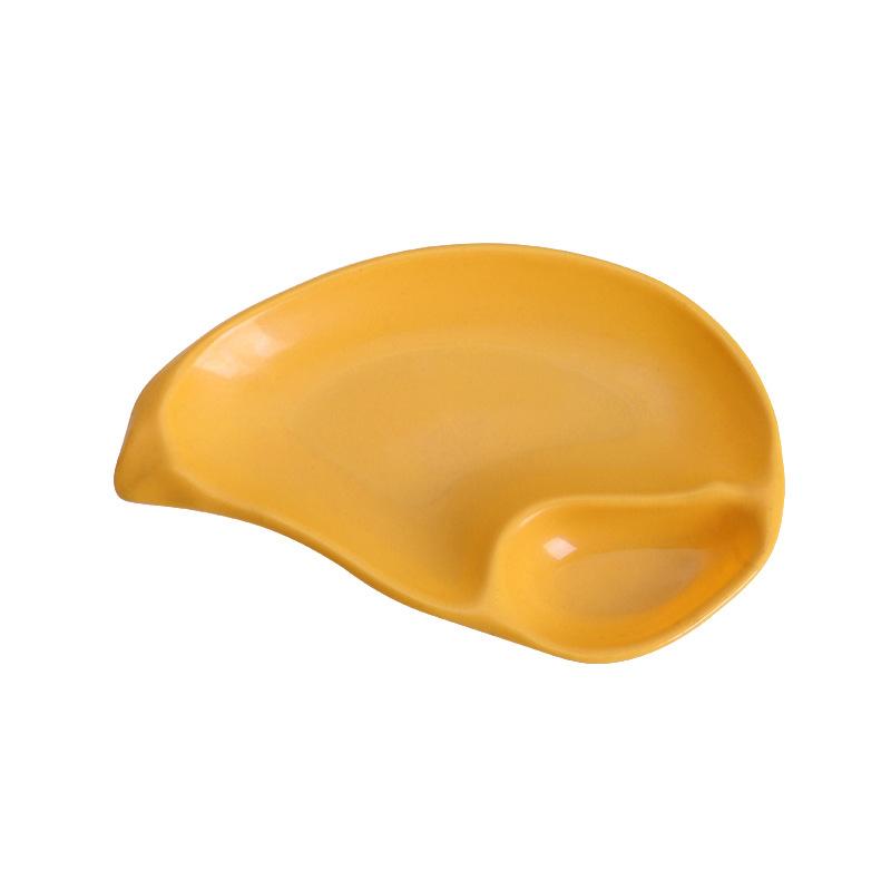 Multi-purpose French Fries Ketchup Holder Dumpling Plate With Vinegar Plate Snack Dish 2-Grid Spices Dish Dumplings Dessert