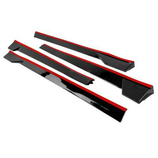 TRD Sport Style Side Skirt Set for 2018-2022 Toyota Camry - Black with Red Edge