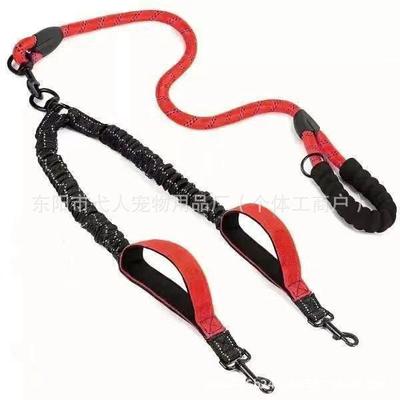 Cross-Border 360° Rotating Reflective Retractable Dual Dog Leash