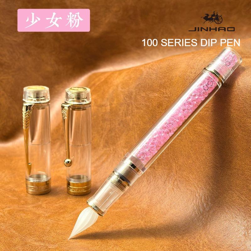 JINHAO 100 Glass Dip Pen 2026 Handcrafted Limited Edition Finely Grounded Smooth Writing Office School Art Supplies Stationery