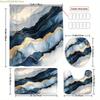 1pc/4pcs Multi-Color Marble, Multi-Color Background Pattern Shower Curtain, Modern Personality Bathroom Decoration, Fabric Sho