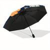 1pc Autumn Leaves Automatic Open 8-Rib Windproof Umbrella, Travel & Commuting, Suitable for All Seasons