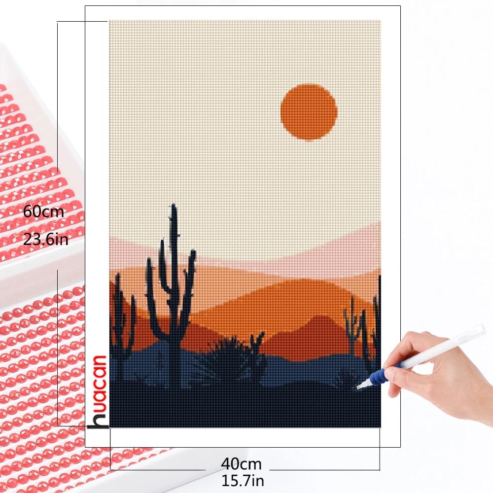 

HUACAN Алмазная вышивка Полный комплект Горный алмазная живопись Пейзаж Закат Картина из горного хрусталя Мозаика Домашний декор Full Square 20*30 cm