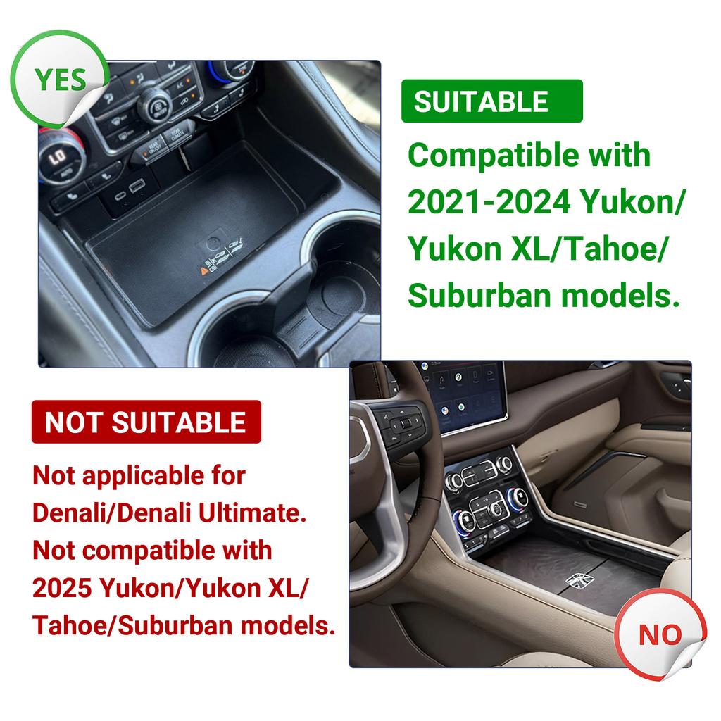 For 2025-2025 Chevy Tahoe/Suburban & GMC Yukon Center Console Organizer Middle Console Storage Box Tray Interior Car Accessories