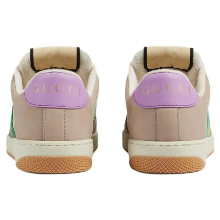 GUCCI Screener Distressed Shoes Canvas Leather Comfortable Low top Stylish Skateboarding Shoes Women's Multicolor (Unisex) Skate Shoes