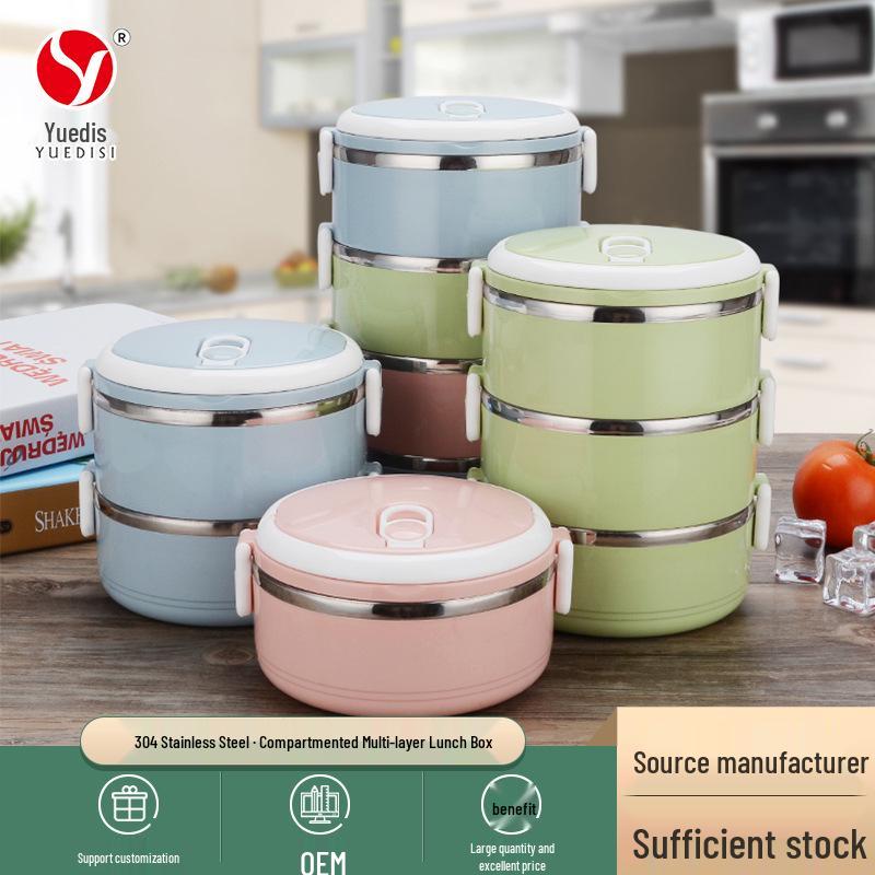 304 Stainless Steel Multi-layer Lunch Box for Office and Student Use