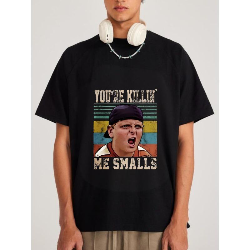 

White T-Shirt with Youre Killin Me Smalls Graphic and Vintage Stripes for Casual Wear XXXXL