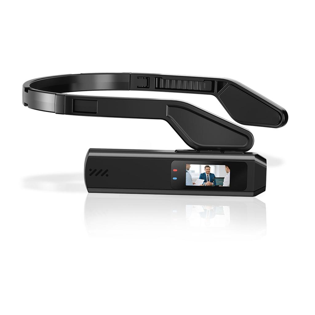 2.7K HD Head Mounted Camera Vlog Sports Body Cam Portable 110 Degree Wide Angle 0.96 Inch IPS Screen APP for Travel Pet