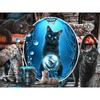 Diamant-Gemälde voller Bohrer, städtisches Feuerwerk, rundes Diamant-Gemälde, handgefertigt, niedliche schwarze Katze, Diy, frohe Weihnachten, Diamant-Mosaik-Gemälde, Heimdekoration