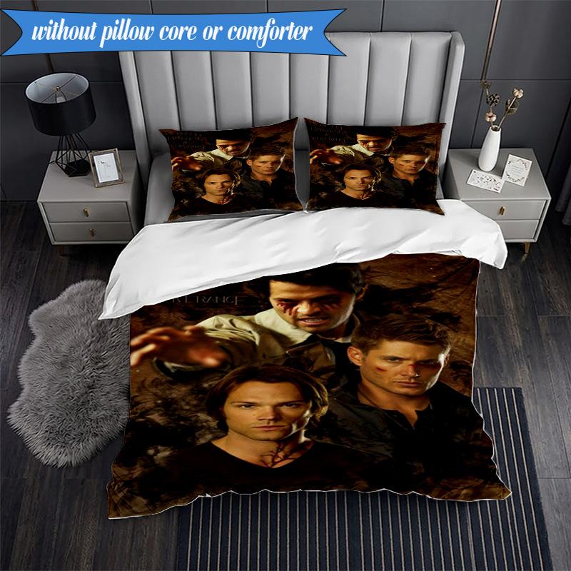 Super-natural Darkness Deliverance 3pcs Bedding set,Ideal for Bedroom, Dormitory,Including Duvet Cover And 2pcs Pillowcases,Fan Gifts