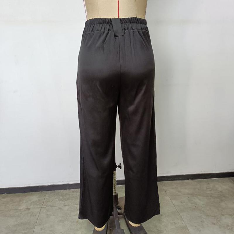 Women's Spring and Summer Loose High Waist Leisure Sports Wide Leg Pants