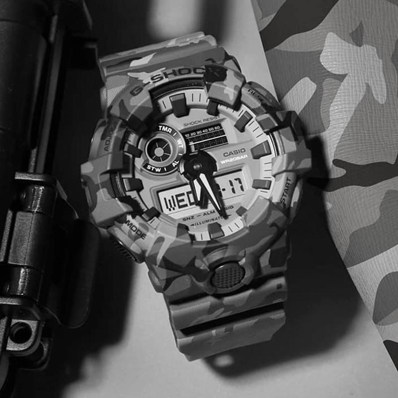 Casio Men Liquid Crystal/Analog Dual Display Series Gray Watch GA-700CM-8A GA-700CM-8A