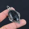 925 Silver Oval Natural Chrysanthemum Bezel Wedding Artisan Wife Pendant Jewelry