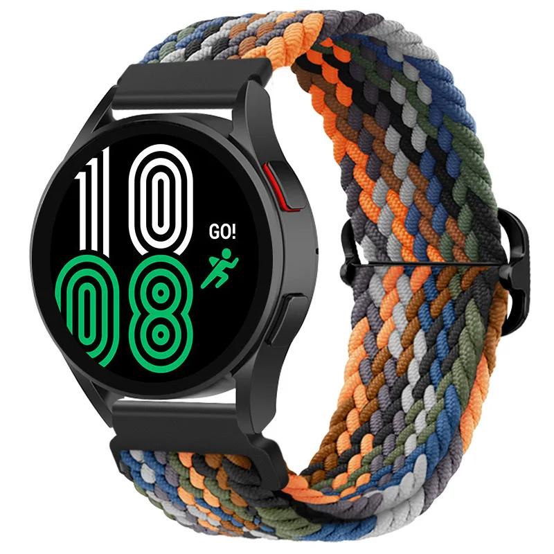 20mm Braided Solo Loop Strap for Samsung Galaxy Watch 6/5/4 44mm 40mm/Classic 47mm 43mm 46mm42mm Nylon Bracelet Watch 5 Pro 45mm