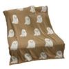 Ghosts Blanket Soft Comfortable Breathable Halloween Throw Blanket for Watching TV Camping Khaki