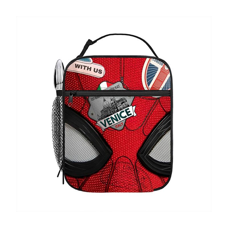 Spider-Man Cartoon Anime Lunch Bento Bag Children'S Fully Printed 3D Digital Insulation Bag Portable Outdoor Picnic Bag