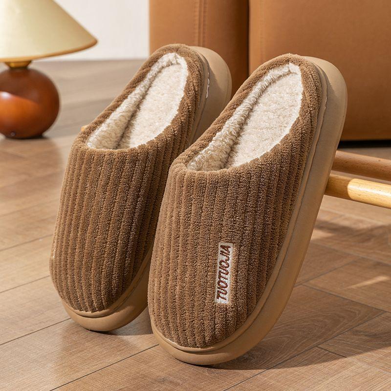 Thick-soled Cotton Slippers Women Soft Slippers for Autumn and Winter Home Couples Indoor Warmth Cotton Slippers