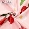 Cute Floral Cherry Curtains Waterproof Soft Polyester Bathroom Curtain- Washable Privacy Cloth Shower Curtain For Bathroom