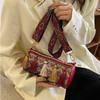 Quasten Damenhandtasche Modische Zylindrische Damenhandtasche im Ethno-Stil Umhängetasche Einzel-Schultertasche
