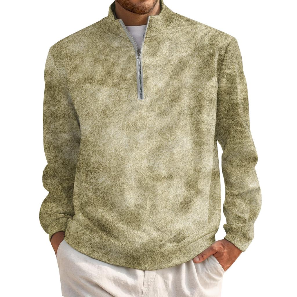 Herren Kurz-Reißverschluss Rollkragen Langarm Top