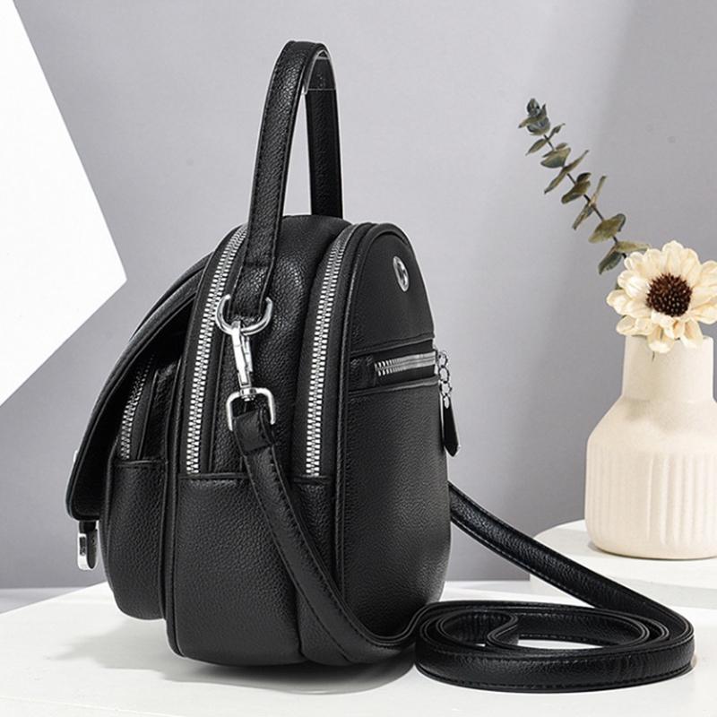 Multi-Functional Soft PU Leather Small Shoulder Bag For Women Vintage Fashion Crossbody Bag Female Purse Cell Phone Handbag