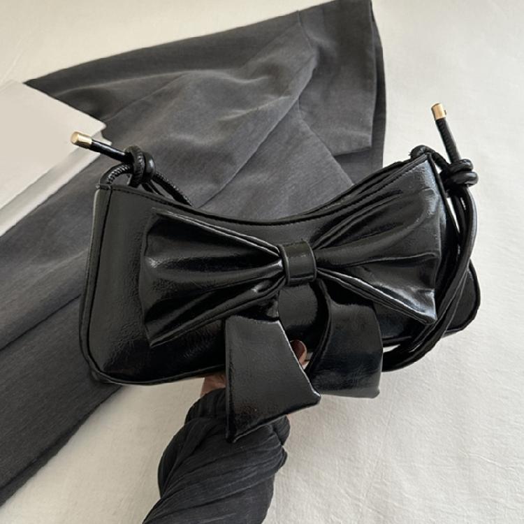Women's Pu Leather Shoulder Bags Hoboes Handbags Purses with Adjustable Strap Small Crossbody Bag Bowknot Hoboes Bags