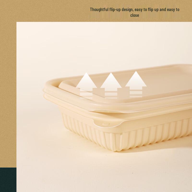 Eco-Friendly Corn Starch Disposable Square Lunch Boxes (50-Count)