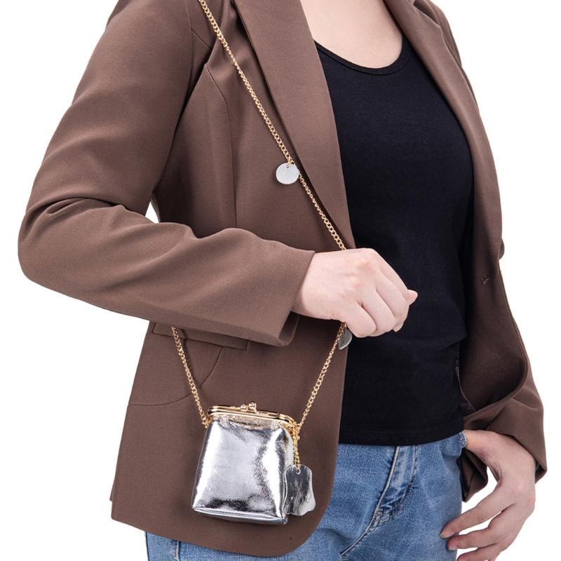Compact Crossbody Bag Multi Functional Organizers Adjustable Chain Strap Classical Blue Waterproof Design