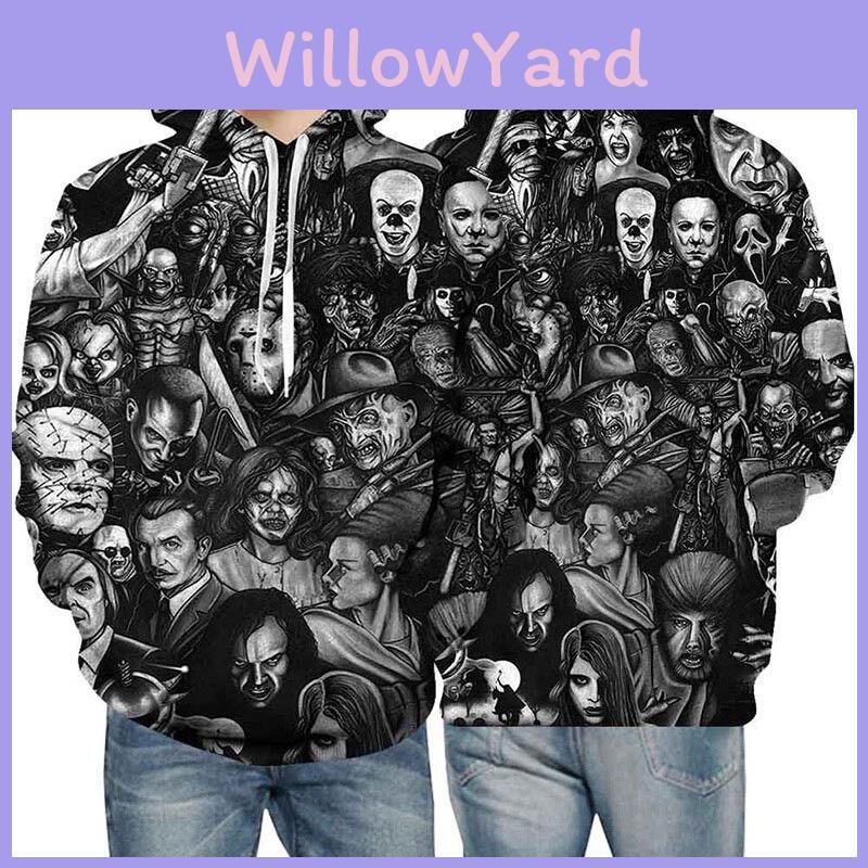 Unisex Skull Hoodie With Vibrant 3d Print And Front Kangaroo Pocket