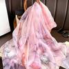 New Fashion Spring/Summer Women Floral Printing Large Shawl Beach Silk Scarf Shawls Female Long Wraps Beach Sunscreen Hijab