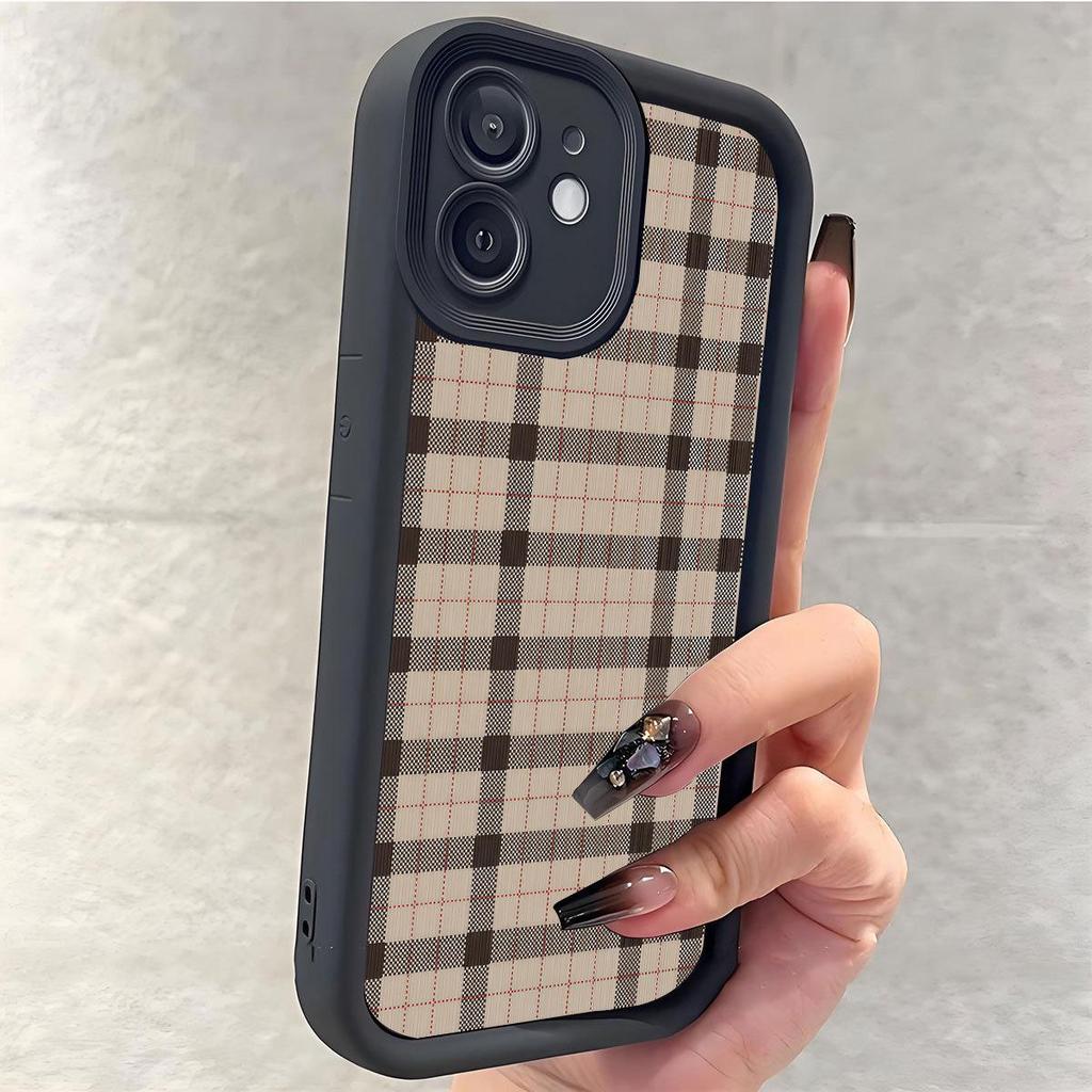 Brown Plaid Groove iPhone 15/16/17 Pro Max Protective Case