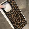 Leopard Print Black Golden Phone Case Full Wrap Soft TPU Lychee Texture Slim Protective Cover for 17 16 15 14 13 12 11 Pro Max Plus