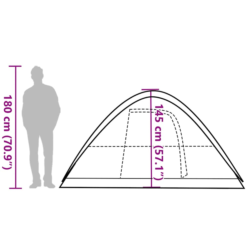 Dome Family Tent for 6 Persons White Blackout Waterproof