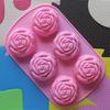 6 Even Rose Silicone Baking Mold 3D Chocolate Pudding Molds Cupcake Pan Cake DIY Muffin Kitchen Tools