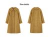 2025 Autumn/Winter Korean A-Line Cashmere Wool Overcoat with Doll Collar - Loose, Plus Size Fashion.