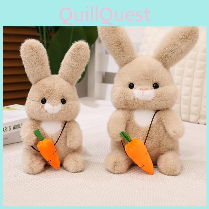 Adorable Sitting Carrot Rabbit Plush Toy Cute Bunny Doll For Girls Holiday Gift