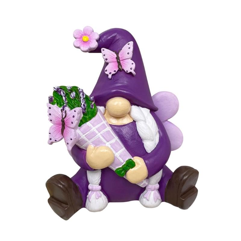 

Autumn Sunflowers Violets Gnome Figurine Country Resin Home Decoration for Living Room, Study, Balcony, Garden 1