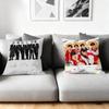 Monsta X KPOP Group Cushion Cover Silky Short Plush Home Sofa Cushion Cover - Invisible Zipper Home Decoration