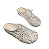 2025 Summer New Mesh Breathable Sequined Bag Head Half Slippers Women Wear Flat-bottomed One-pedal Lazy Shoes