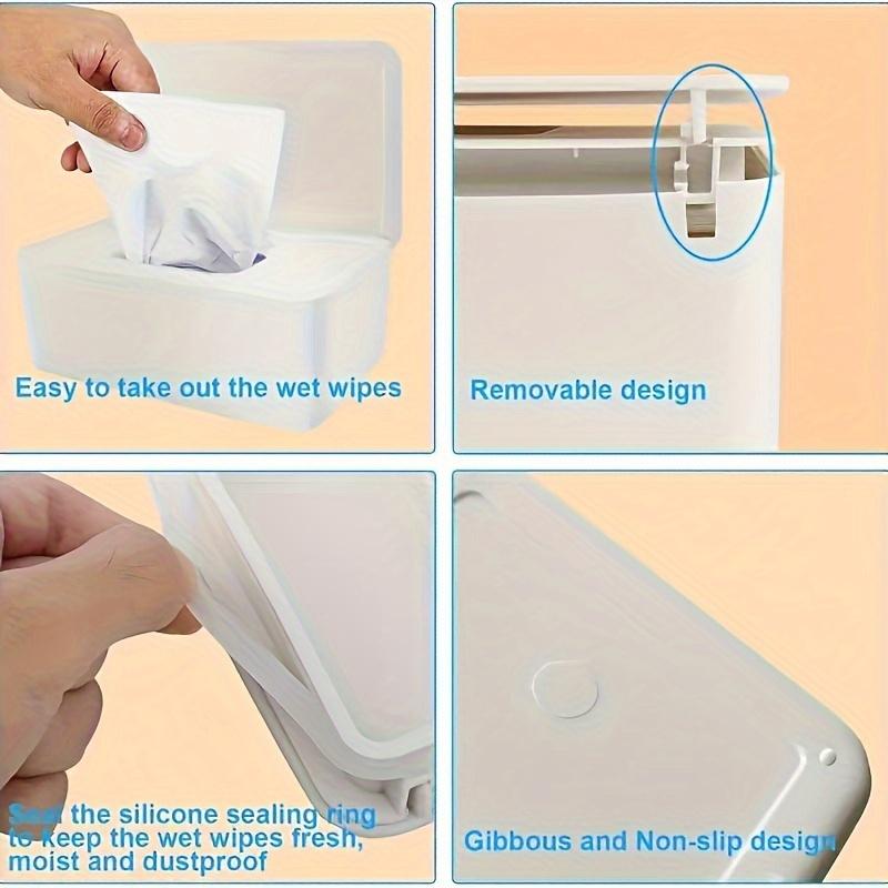 Dustproof Flushable 1pc Sealed Wipes Dispenser Easy To Clean, Space Saving for Desk, Office, Kitchen, Bathroom Vanity